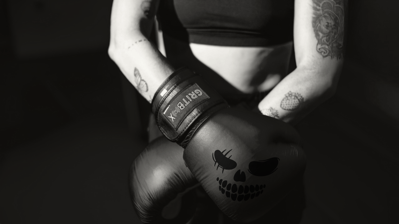 black and white photo of gloves.